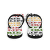  red, green,gold,back -life is irie-word graphic-flip-flop-back view