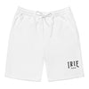 White knit shorts, great for lounging indoors or going out. Front featuring embroidered 'IRIE' text graphic.