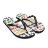 Red,Gold,Green,Black -life-is-irie. Rubber soled flip-flop, lined with a soft fabric for comfort-front view