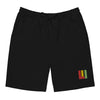 Black knit shorts, great for lounging indoors or going out. Front featuring embroidered 'Life Is Irie icon' in red, gold, green.