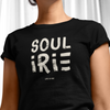 Black t-shirt featuring front "Soul irie" 