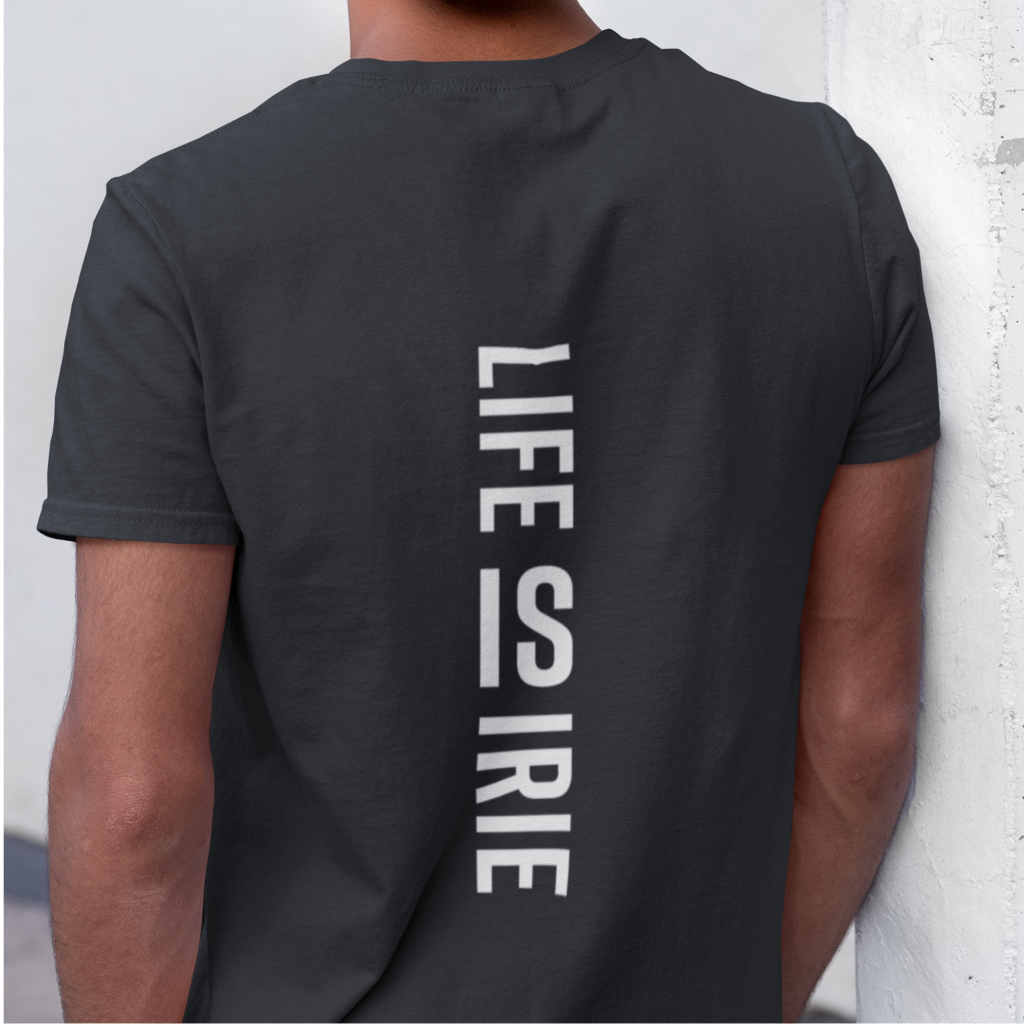 unisex-grey-t-shirt-life-is-irie-icon-back