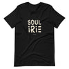 Black t-shirt featuring front "Soul irie" text