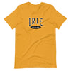 Mustard Knit tee featuring front "irie, life is irie" text graphic