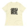 Citron ladies t-shirt featuring front "Jamaica irie" text in black