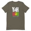 Army- T-shirt featuring "yah mon life is irie" 