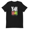  T-shirt featuring "yah mon life is irie" 