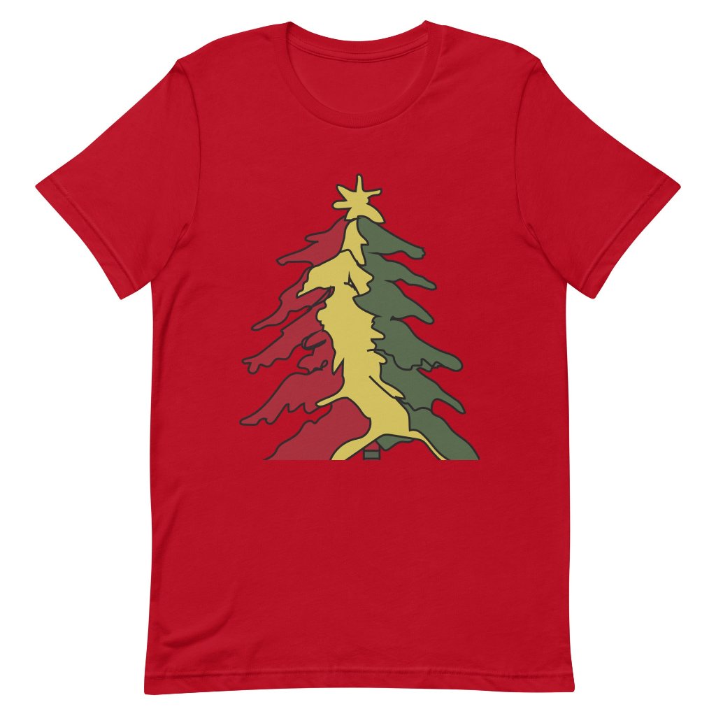 life-is-irie-christmas-tree-unisex-t-shirt-red